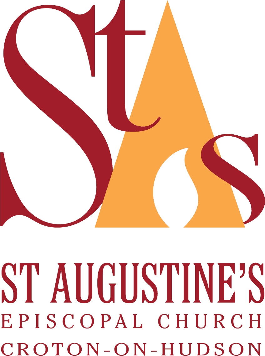 St. Augustine's Episcopal Church logo Logo for St. Augustine's Episcopal Church, Croton-on-Hudson, featuring stylized text and design in red and orange hues, emphasizing the church's name.