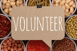 Volunteer sign with beans at St. Augustine's Episcopal Church.